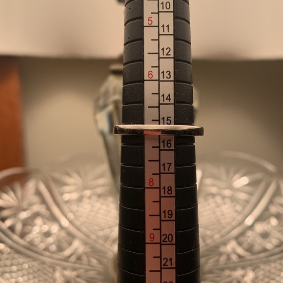 Natural white Cultured Pearl Ring 7mm Size 7 Sterling Silver 925 white sapphire - Picture 4 of 7